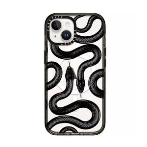 Casetify Impact Case with MagSafe for iPhone 15 - Black Kingsnake